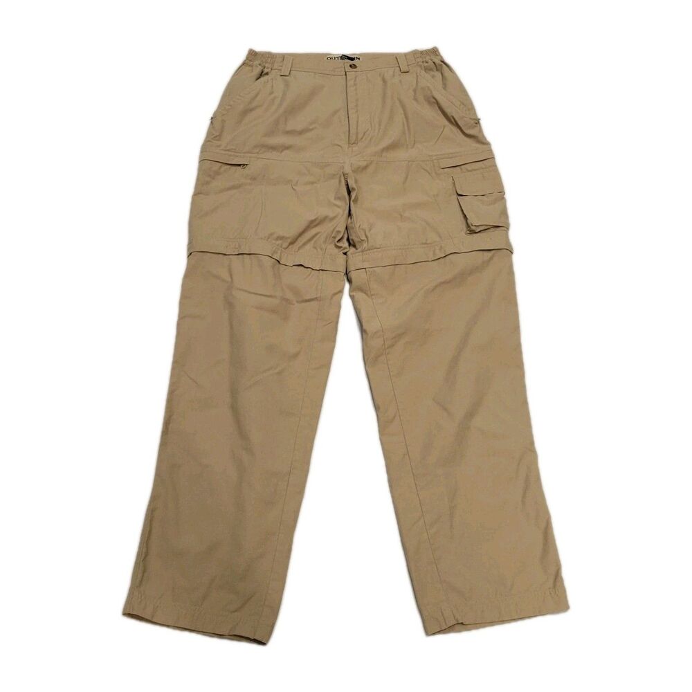 Mens Convertible Cargo Pants Tag 34 Actual 29 X 29.5 Khaki Hiking Gorpcore